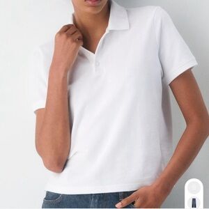 TNA White Short Sleeve Polo Tee